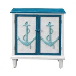 Anchor's Away Blue and White 2-Door Cabinet by COAST TO COAST