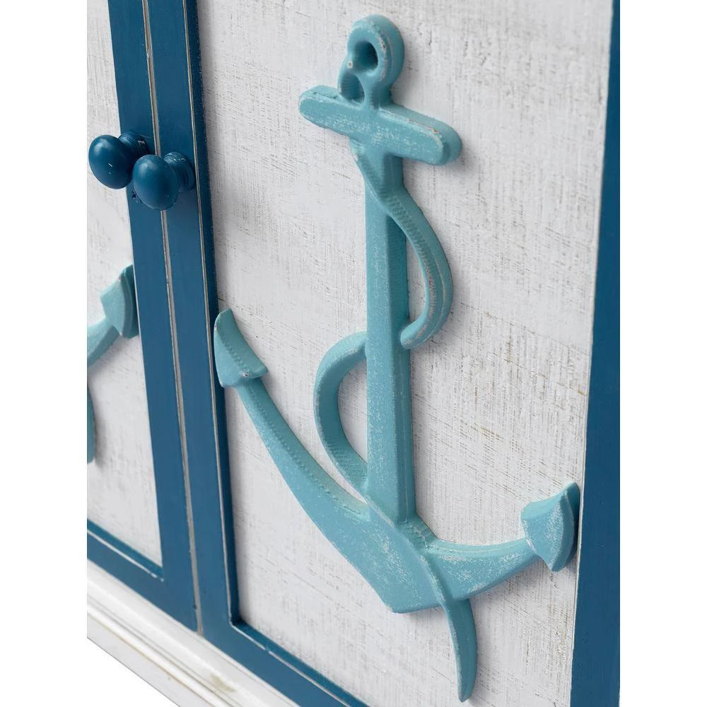 Anchor's Away Blue and White 2-Door Cabinet by COAST TO COAST 5 Anchor's Away Blue and White 2-Door Cabinet by COAST TO COAST - Image 5
