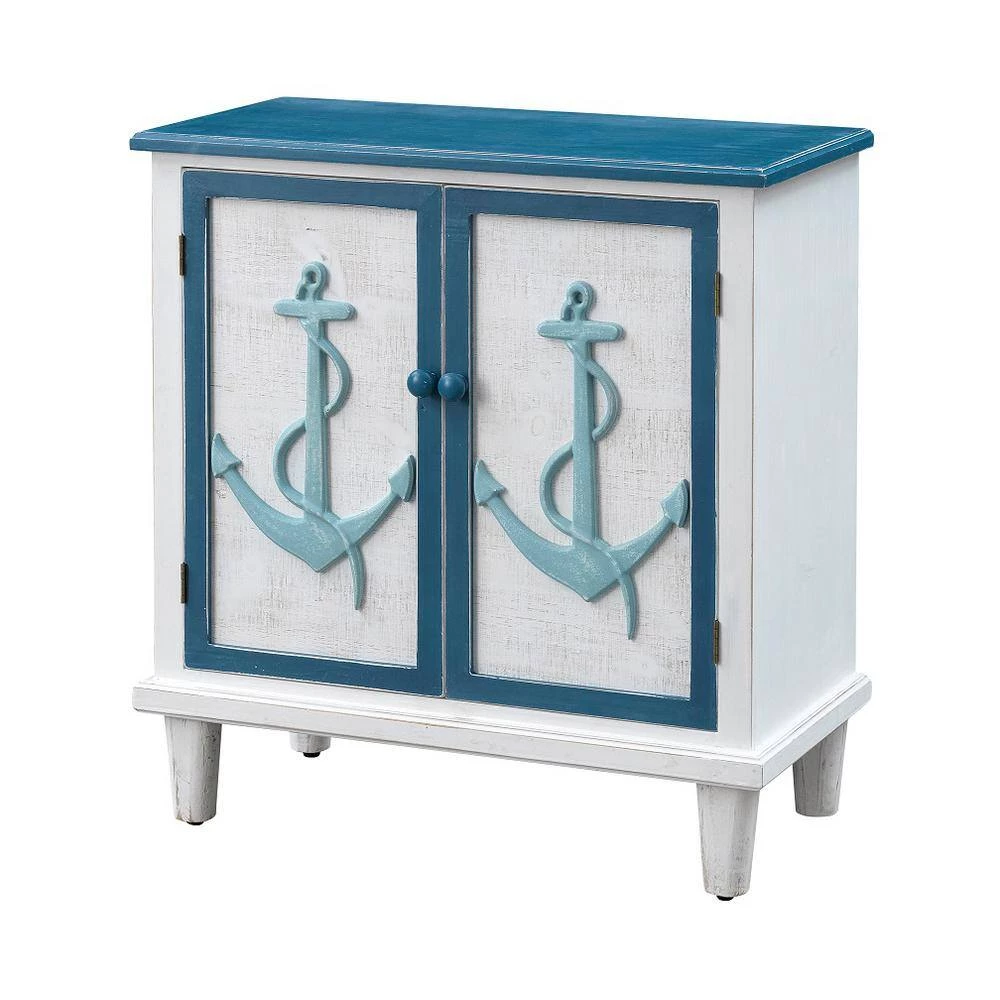 Anchor's Away Blue and White 2-Door Cabinet by COAST TO COAST 2 Anchor's Away Blue and White 2-Door Cabinet by COAST TO COAST - Image 2