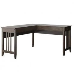 56 in. L-Shaped Antique Brown Cherry Writing Desk with USB Charging Ports by Twin Star Home -Twin Star Home Sales Store antique brown cherry twin star home writing desks odp40268 pc84 40 1000