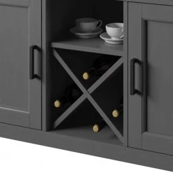 Antique Gray Sideboard with Wine Bottle Storage by Twin Star Home -Twin Star Home Sales Store antique gray twin star home sideboards buffet tables ot6783 tpg22 1d 1000