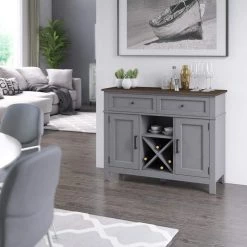 Antique Gray Sideboard with Wine Bottle Storage by Twin Star Home -Twin Star Home Sales Store antique gray twin star home sideboards buffet tables ot6783 tpg22 31 1000