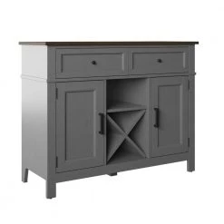 Antique Gray Sideboard with Wine Bottle Storage by Twin Star Home -Twin Star Home Sales Store antique gray twin star home sideboards buffet tables ot6783 tpg22 40 1000