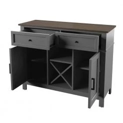 Antique Gray Sideboard with Wine Bottle Storage by Twin Star Home -Twin Star Home Sales Store antique gray twin star home sideboards buffet tables ot6783 tpg22 77 1000