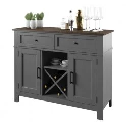 Antique Gray Sideboard with Wine Bottle Storage by Twin Star Home -Twin Star Home Sales Store antique gray twin star home sideboards buffet tables ot6783 tpg22 c3 1000