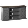 64 in. Antique Gray TV Stand with Barndoors Fits TV's Up to 70 in. with Cable Management by Twin Star Home