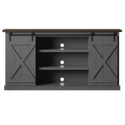 64 in. Antique Gray TV Stand with Barndoors Fits TV's Up to 70 in. with Cable Management by Twin Star Home -Twin Star Home Sales Store antique gray twin star home tv stands 8140701 c3 1000