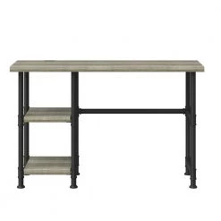47.38 in. Autumn Driftwood Computer Desk with Open Shelves and USB Charging Ports by Twin Star Home