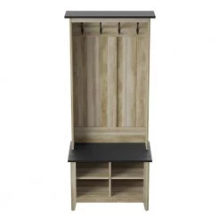 Autumn Driftwood Hall Trees with Storage Bench by Twin Star Home -Twin Star Home Sales Store autumn driftwood twin star home hall trees sb30665 tpd04 1f 1000