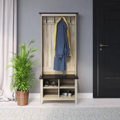 Autumn Driftwood Hall Trees with Storage Bench by Twin Star Home -Twin Star Home Sales Store autumn driftwood twin star home hall trees sb30665 tpd04 31 1000