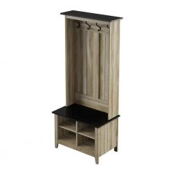 Autumn Driftwood Hall Trees with Storage Bench by Twin Star Home -Twin Star Home Sales Store autumn driftwood twin star home hall trees sb30665 tpd04 fa 1000