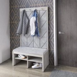 Berkeley Oak Hall Trees with 4-Hooks by Twin Star Home -Twin Star Home Sales Store berkeley oak twin star home hall trees sb799 po110 40 1000