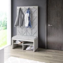 Berkeley Oak Hall Trees with 4-Hooks by Twin Star Home -Twin Star Home Sales Store berkeley oak twin star home hall trees sb799 po110 fa 1000