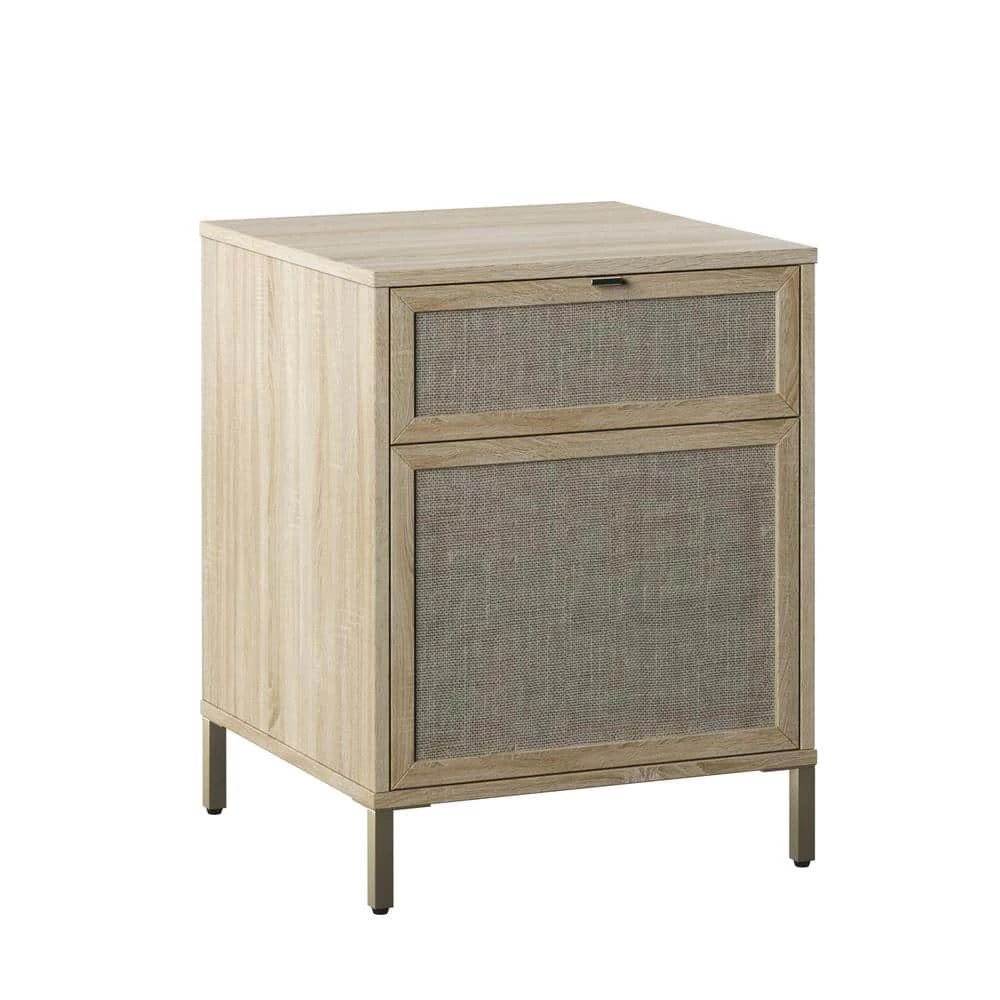 1-Drawer Bishop Oak Nightstand with 2-USB Charging Ports by Twin Star Home 1 1-Drawer Bishop Oak Nightstand with 2-USB Charging Ports by Twin Star Home