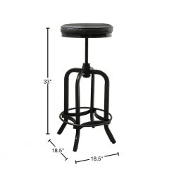 26 in. to 33 in. Black Height Adjustable Swivel Upholstered Bar Stool (Set of 2) by KINWELL 12 26 in. to 33 in. Black Height Adjustable Swivel Upholstered Bar Stool (Set of 2) by KINWELL -Twin Star Home Sales Store black kinwell bar stools bsc012 40 1000
