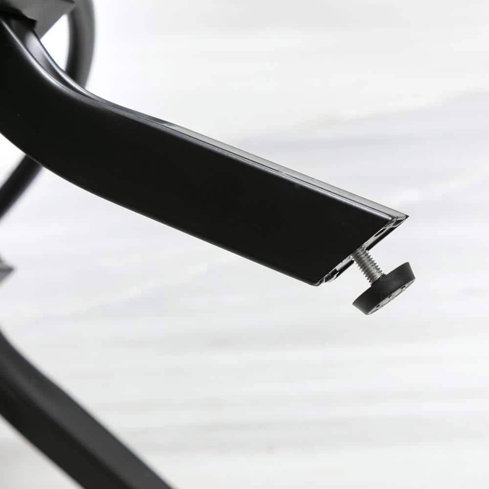 26 in. to 33 in. Black Height Adjustable Swivel Upholstered Bar Stool (Set of 2) by KINWELL 9 26 in. to 33 in. Black Height Adjustable Swivel Upholstered Bar Stool (Set of 2) by KINWELL - Image 9