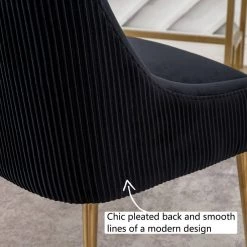 Black Mid-Century Modern Upholstered Velvet Fabric Dining Side Chair (Set of 1) (22 in. W x 33.9 in. H) by KINWELL -Twin Star Home Sales Store black kinwell dining chairs bsc083 bk 1f 1000