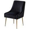 Black Mid-Century Modern Upholstered Velvet Fabric Dining Side Chair (Set of 1) (22 in. W x 33.9 in. H) by KINWELL