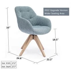 Blue Upholstered Swivel Armchair Accent Dining Chairs by KINWELL -Twin Star Home Sales Store blue kinwell dining chairs mla000681 blue 31 1000