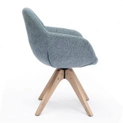 Blue Upholstered Swivel Armchair Accent Dining Chairs by KINWELL -Twin Star Home Sales Store blue kinwell dining chairs mla000681 blue 4f 1000