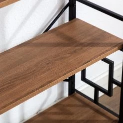 23.6 in. W Brown Wood 7-Shelf Etagere Wall Mount Bookcase with Open Back by KINWELL -Twin Star Home Sales Store brown kinwell bookcases bookshelves bsc084 7dbs 1 76 1000