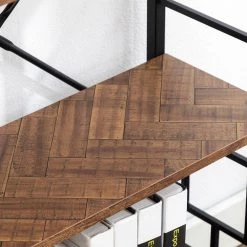 68.3 in. W Brown Wood 7-Shelf Etagere Wall Mount Bookcase with Open Back by KINWELL 15 68.3 in. W Brown Wood 7-Shelf Etagere Wall Mount Bookcase with Open Back by KINWELL -Twin Star Home Sales Store brown kinwell bookcases bookshelves bsc084 7dbs 2 40 1000