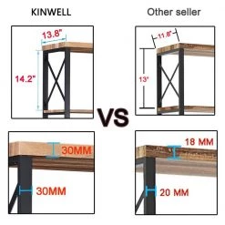 80 in. Brown Vintage Wood 6-Shelf Etagere Bookcase with Black Metal Frame by KINWELL -Twin Star Home Sales Store brown kinwell bookcases bookshelves mdbs006a 4f 1000