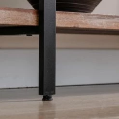 80 in. Brown Vintage Wood 6-Shelf Etagere Bookcase with Black Metal Frame by KINWELL -Twin Star Home Sales Store brown kinwell bookcases bookshelves mdbs006a 76 1000