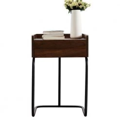 16 in. Brown 1-Drawer Square Wood End Table by KINWELL -Twin Star Home Sales Store brown kinwell end side tables bsc hx011dw 1f 1000