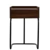 16 in. Brown 1-Drawer Square Wood End Table by KINWELL