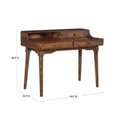 45 in. Rectangular Brownstone 3 Drawer Writing Desk with Built-In Storage by COAST TO COAST -Twin Star Home Sales Store brownstone coast to coast writing desks 15212 40 1000