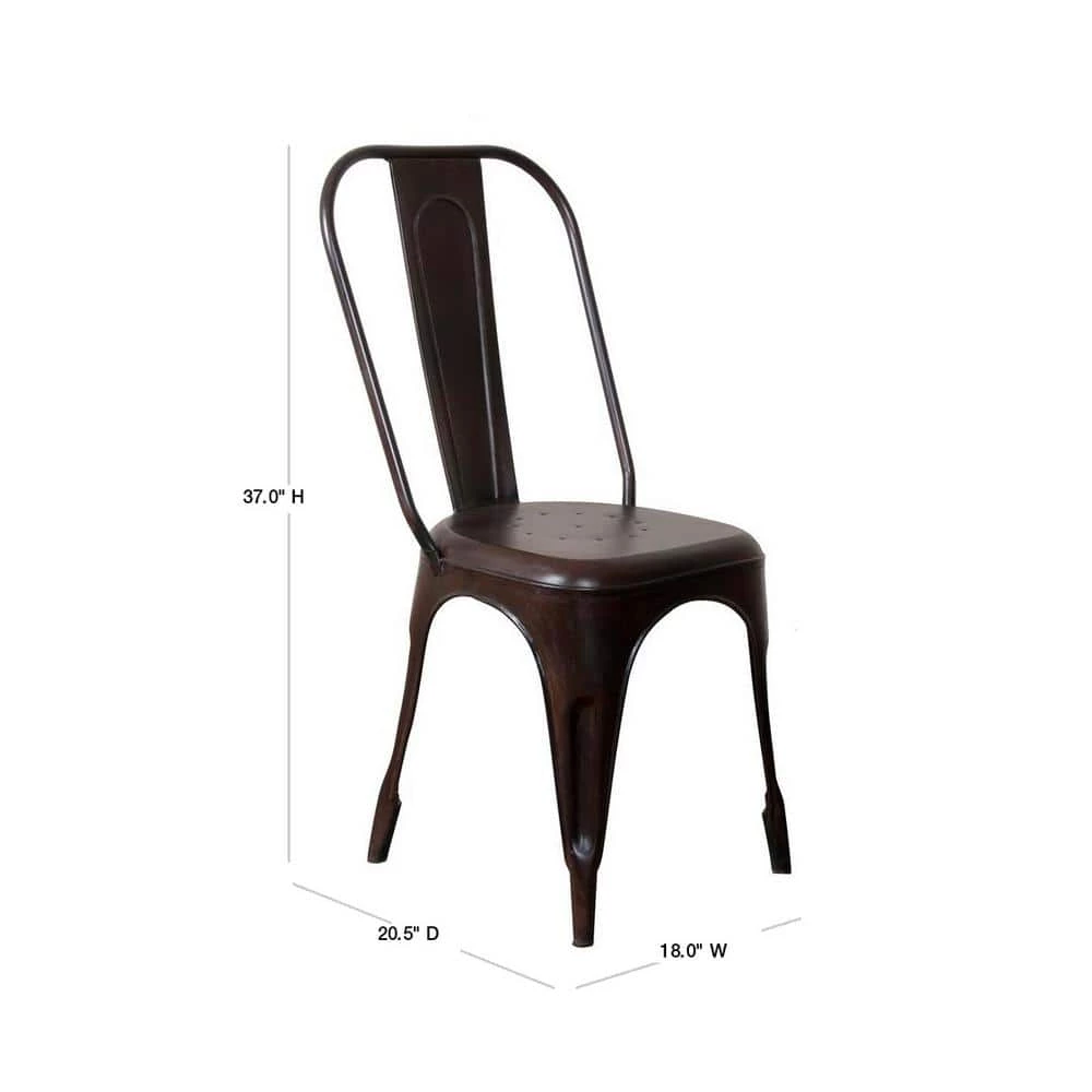 Burnished Brown Metal Chair (Set of 2) by COAST TO COAST 3 Burnished Brown Metal Chair (Set of 2) by COAST TO COAST - Image 3