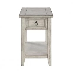 Garret Burnished Cream Summerville 1-Drawer Chairside Table by COAST TO COAST
