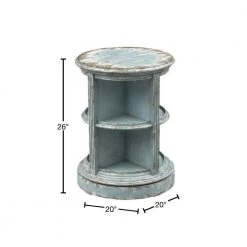 Blue and Tan Swivel Accent Table by COAST TO COAST -Twin Star Home Sales Store burton aged blue tan coast to coast end side tables 40209 40 1000