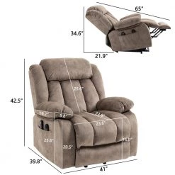 Camel Soft and Big Multifunctional Power Lift Heated Massage Recliner by KINWELL -Twin Star Home Sales Store camel kinwell recliners cwcd0516gf21d d276 4f 1000