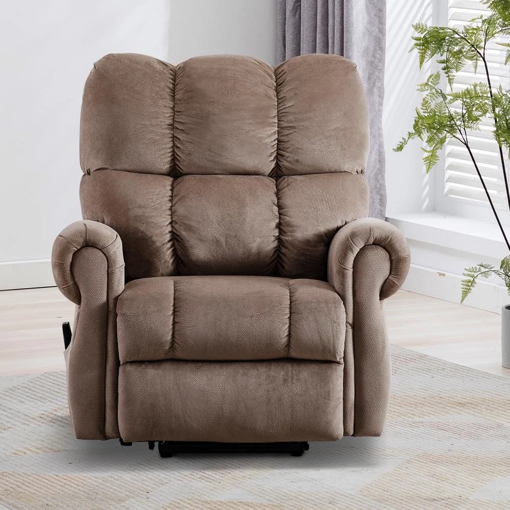 Camel Velvet Luxury Lift Heated Massage Recliner by KINWELL 4 Camel Velvet Luxury Lift Heated Massage Recliner by KINWELL - Image 4