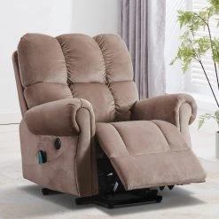 Camel Velvet Luxury Lift Heated Massage Recliner by KINWELL 17 Camel Velvet Luxury Lift Heated Massage Recliner by KINWELL -Twin Star Home Sales Store camel kinwell recliners cwx525bf21d d078 31 1000