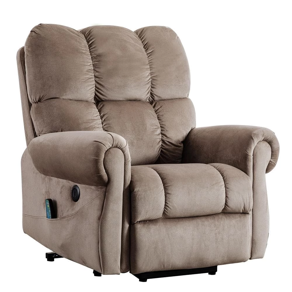 Camel Velvet Luxury Lift Heated Massage Recliner by KINWELL 1 Camel Velvet Luxury Lift Heated Massage Recliner by KINWELL