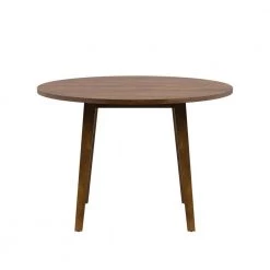 43 in. Round Caramel Birch Wood Top with Wood Frame (Seats 4) by Twin Star Home