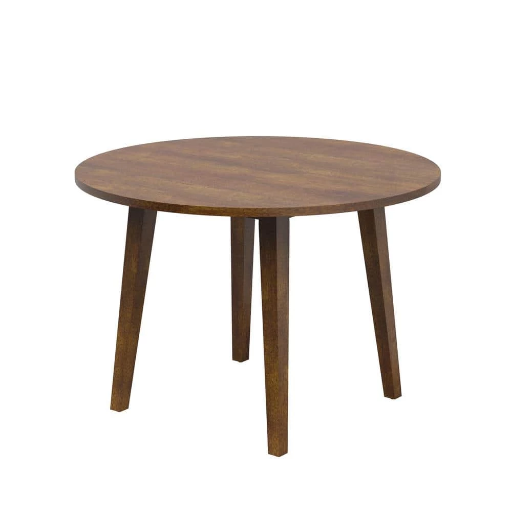 43 in. Round Caramel Birch Wood Top with Wood Frame (Seats 4) by Twin Star Home 2 43 in. Round Caramel Birch Wood Top with Wood Frame (Seats 4) by Twin Star Home - Image 2