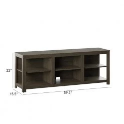 59.5 in. Chico Oak TV Stand with 5 Storage Shelves Fits TV's up to 65 in. with Open Storage by Twin Star Home -Twin Star Home Sales Store chico oak twin star home tv stands tc60 6794 po127 44 1000