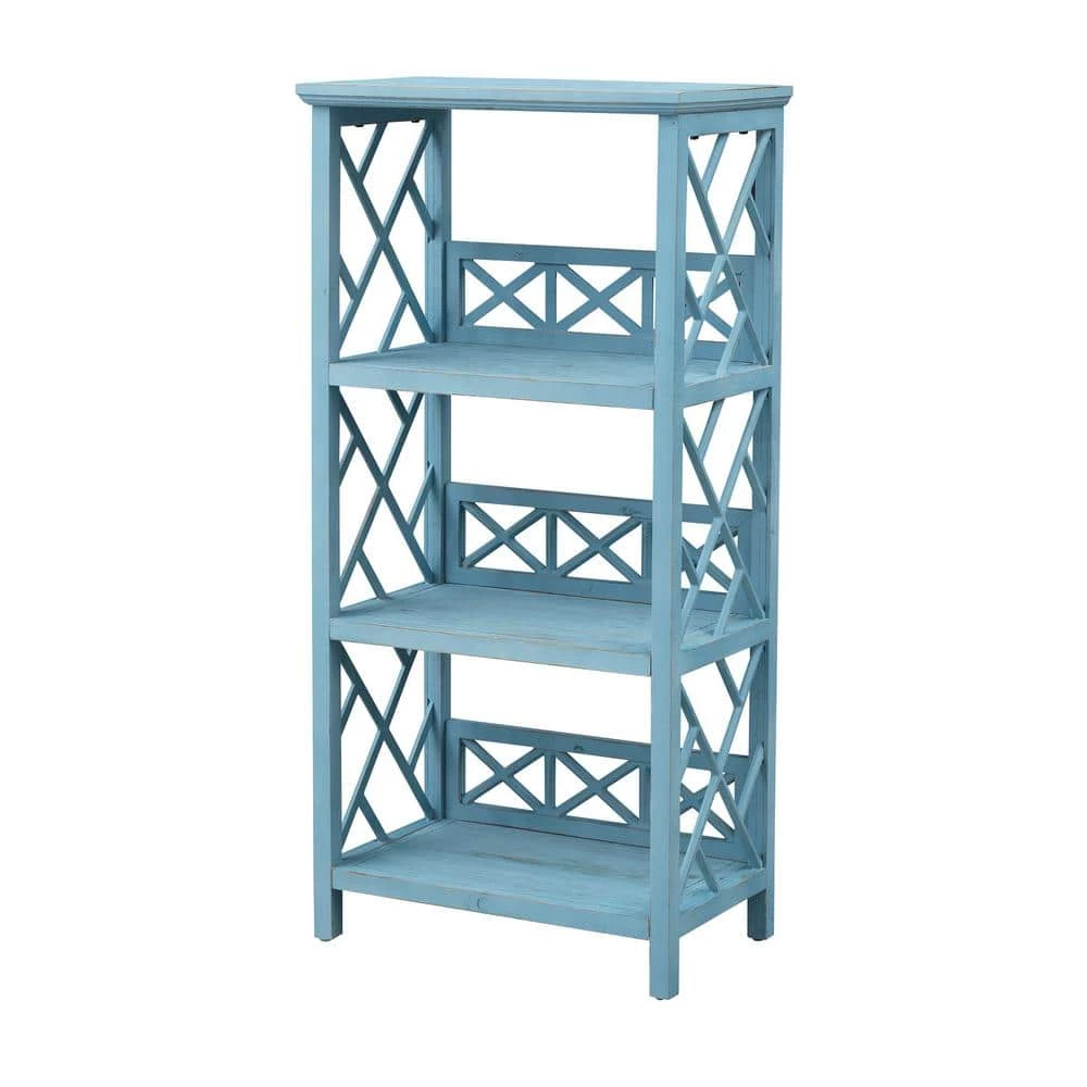 Clear Sailing Blue Sky 48.50 in. 3 Shelf Wooden Bookcase by COAST TO COAST 2 Clear Sailing Blue Sky 48.50 in. 3 Shelf Wooden Bookcase by COAST TO COAST - Image 2