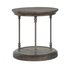 Corbin Medium Brown Round End Table by COAST TO COAST