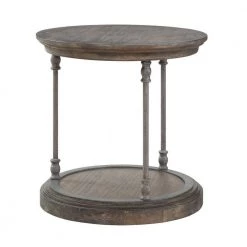 Corbin Medium Brown Round End Table by COAST TO COAST -Twin Star Home Sales Store corbin medium brown coast to coast end side tables 30462 c3 1000