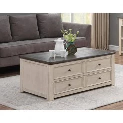 46 in. 2-Drawer St. Claire Cream Lift Top Wood Cocktail Table by COAST TO COAST -Twin Star Home Sales Store cream coast to coast coffee tables 36534 31 1000