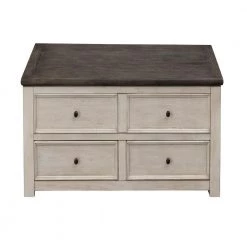 46 in. 2-Drawer St. Claire Cream Lift Top Wood Cocktail Table by COAST TO COAST