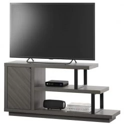60 in. Crete Oak TV Stand Fits TV's up to 55 in. with Asymmetrical Storage by Twin Star Home -Twin Star Home Sales Store crete oak twin star home tv stands tc60 6759 po140 1d 1000