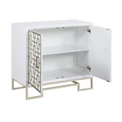 Dreamy White and Champagne Lights 2-Door Cabinet by COAST TO COAST -Twin Star Home Sales Store dreamy white champagne lights coast to coast accent cabinets 55642 77 1000