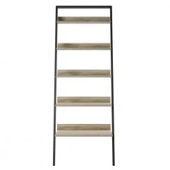80 in. Autumn Driftwood Wood 5 -Shelf Leaning Bookcase Open Back by Twin Star Home -Twin Star Home Sales Store driftwood twin star home bookcases bookshelves bk490 tpd04 1f 1000