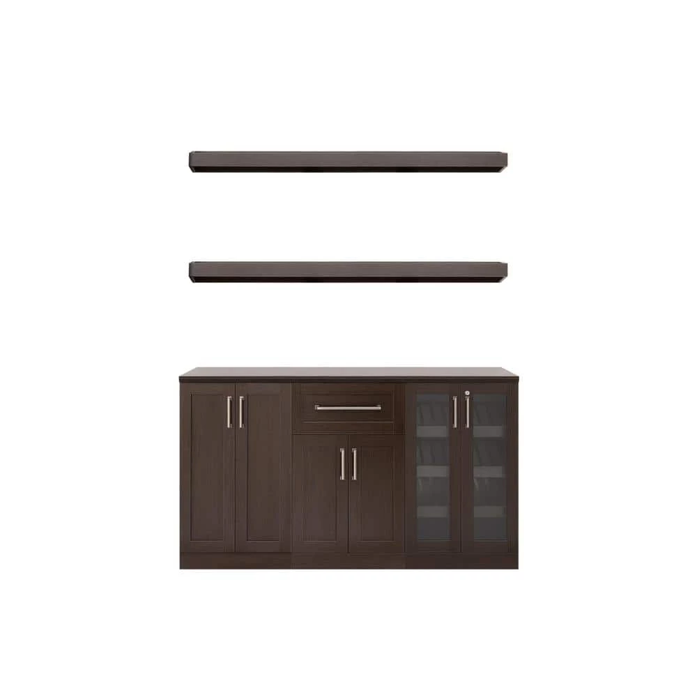 Home Bar 21 in. Espresso Cabinet Set (6-Piece) by NewAge Products 1 Home Bar 21 in. Espresso Cabinet Set (6-Piece) by NewAge Products